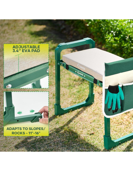 Rodillo y Asiento Plegable Saker para Jardinería 2-en-1