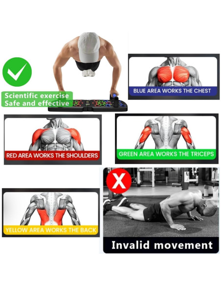 Soporte para Flexiones Boinesnaw Plegable y Ajustable Fitness