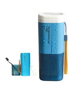 Estuche de Cepillo de Dientes de Viaje Rmannke Azul 4 en 1