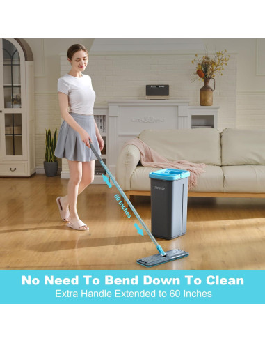 Juego de Mopa y Cubo JOYMOOP con Escurridor y 3 Paños Microfibra