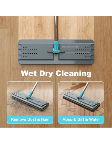 Juego de Mopa y Cubo JOYMOOP con Escurridor y 3 Paños Microfibra