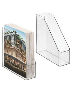 Organizador de Archivos Vertical mDesign 2 Piezas Transparente