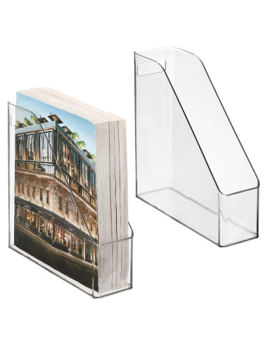 Organizador de Archivos Vertical mDesign 2 Piezas Transparente