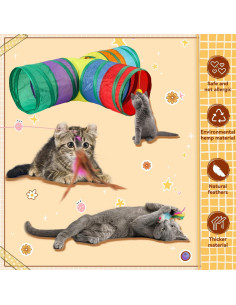 Kit de Juguetes para Gatos BWOGUE 22 Piezas con Túnel Plegable 2