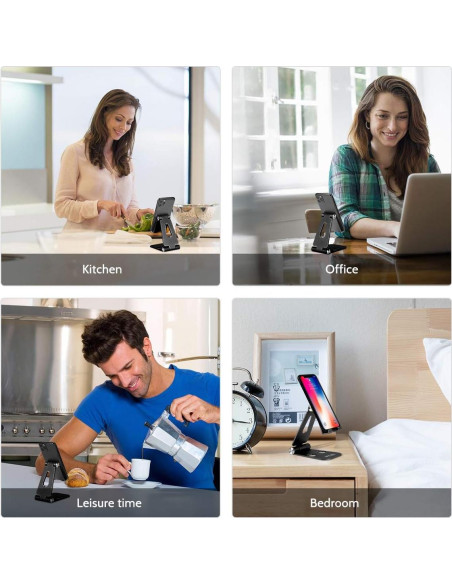 Soporte para Teléfono Urmust Ajustable Plegable Negro 4-10"