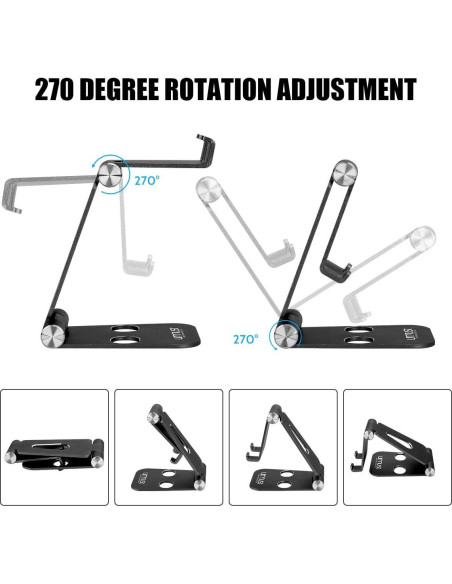 Soporte para Teléfono Urmust Ajustable Plegable Negro 4-10"