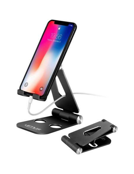 Soporte para Teléfono Urmust Ajustable Plegable Negro 4-10"