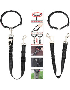 Cinturón de Seguridad para Perros DDculture Ajustable Bungee 2