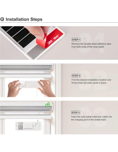 Panel Solar 1.3W JaeJaes USB-C para Persianas Motorizadas