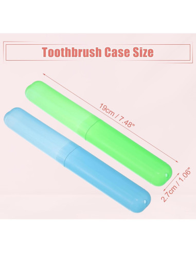 Estuche de Viaje para Cepillo de Dientes VOCOSTE 4 Pcs Plástico Verde