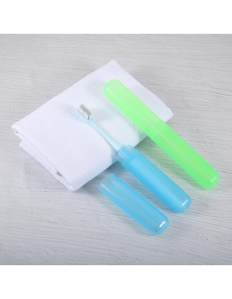 Estuche de Viaje para Cepillo de Dientes VOCOSTE 4 Pcs Plástico Verde