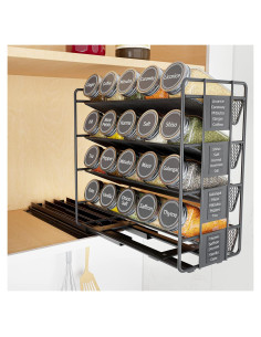 Organizador de Especias SpaceAid Cara Izquierda con 20 Frascos