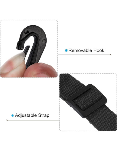 Correa de Hombro Ajustable PATIKIL 20mm x 1.1m Negro - 2 Clips