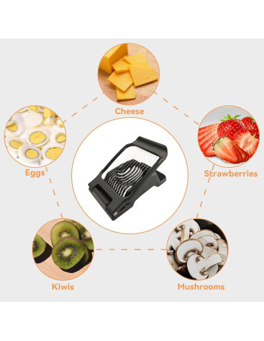 Cortador de Huevos Duros Bozenu Negro - Acero Inoxidable