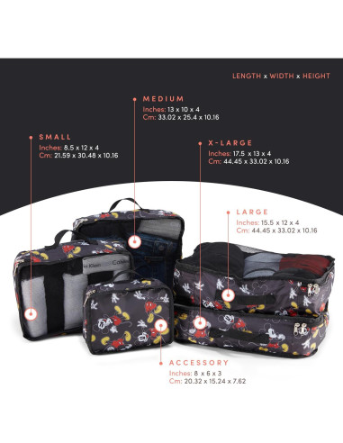 Conjunto de 5 Cubos de Empaque Disney - Mickey, Minnie, Pooh