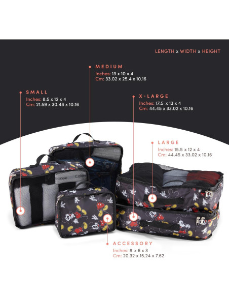 Conjunto de 5 Cubos de Empaque Disney - Mickey, Minnie, Pooh