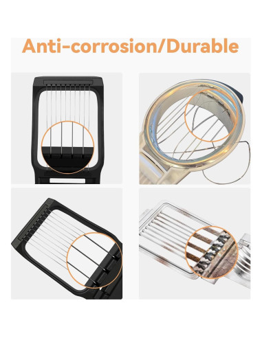 Cortador de Huevos Duros Bozenu Negro - Acero Inoxidable