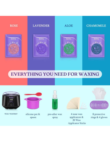 Kit de Cera Calentador Digital Bestidy 1.56kg para Depilación
