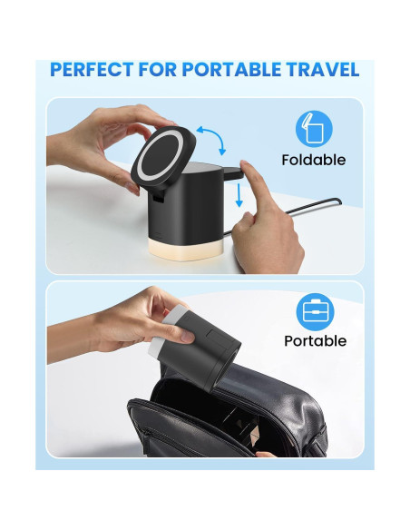 Cargador Inalámbrico 3 en 1 JoyGeek MagSafe para iPhone 12-16