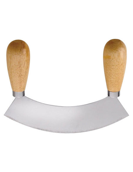 Cortador Mezzaluna HIC Kitchen Doble Mango Acero Inoxidable 17.46cm