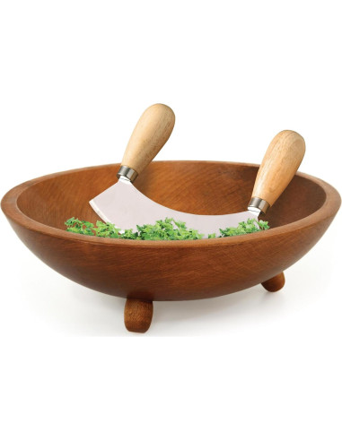 Cortador Mezzaluna HIC Kitchen Doble Mango Acero Inoxidable 17.46cm