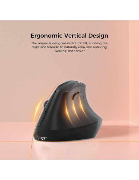 Ratón Vertical Inalámbrico Ergonómico Kysona EM9 Negro Ratón Vertical Inalámbrico Ergonómico Kysona EM9 Negro