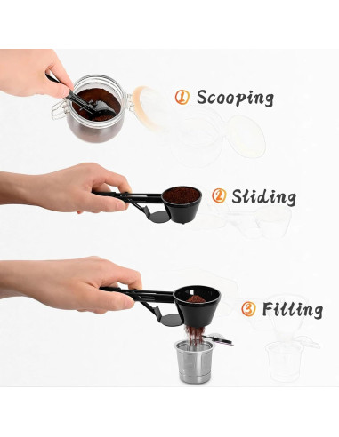 Cuchara Medidora 2-en-1 Ainovi con Embudo para Polvo