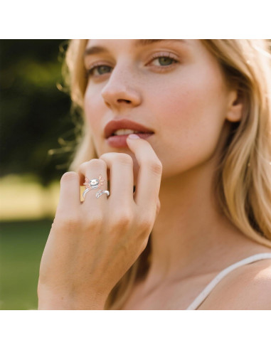 Anillo Fidget Spinner Axolote Plata Esterlina 925 Ajustable