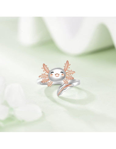 Anillo Fidget Spinner Axolote Plata Esterlina 925 Ajustable