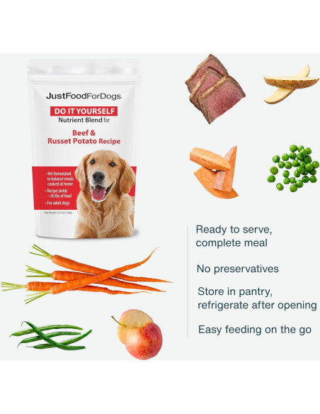 Mezcla de Nutrientes DIY JustFoodForDogs Carne de Res 129g