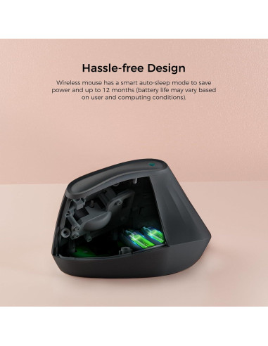 Ratón Vertical Inalámbrico Ergonómico Kysona EM9 Negro