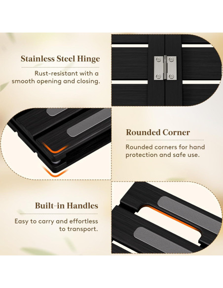 Alfombra de Baño Antideslizante Lifewit de Madera Negra 59x35 cm