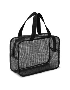 Bolsa de Ducha Portátil Mozeat Lens Negra Malla 30x20cm