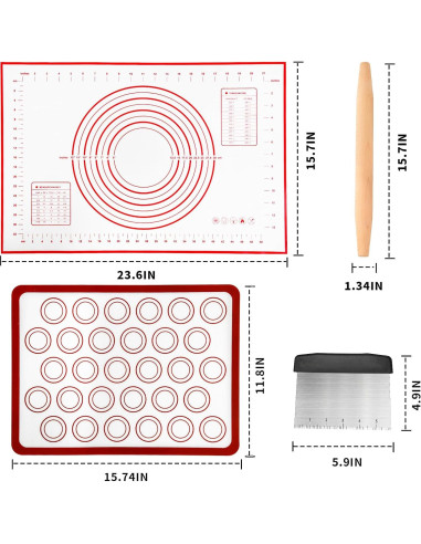 Conjunto de Tapetes de Silicona Nice Kitchen 4 en 1 para Hornear