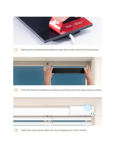 Panel Solar 3.4W 6V JaeJaes para Cortinas Motorizadas USB-C