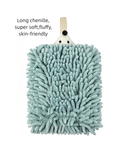 Paquete de 3 Toallas de Mano Chenille Yaocoral Verde Café Azul