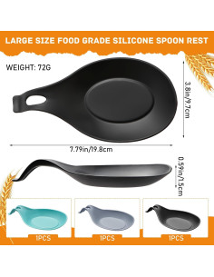 Soporte para Cucharas de Silicona HMDZMR - Paquete de 3, Resistente al Calor 2