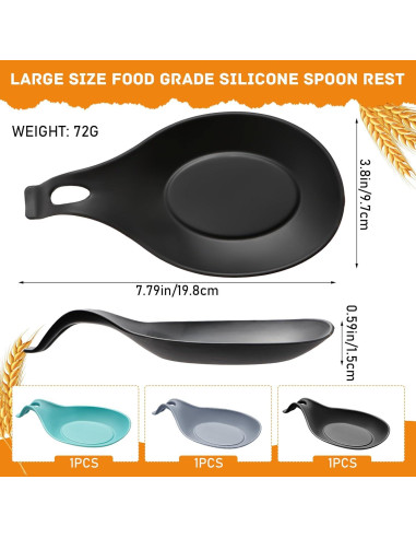 Soporte para Cucharas de Silicona HMDZMR - Paquete de 3, Resistente al Calor