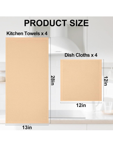 Juego de Toallas de Cocina Homaxy 100% Algodón 8 Piezas