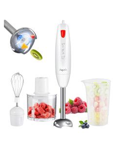 Batidora de Inmersión AQUOX JK200F-4S 400W 4 en 1 Rojo/Marfil