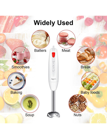Batidora de Inmersión AQUOX JK200F-4S 400W 4 en 1 Rojo/Marfil