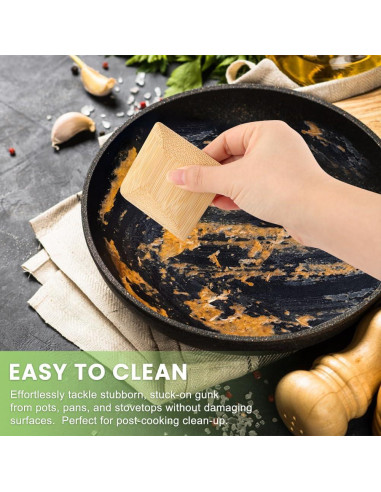 6 Raspadores de Bambú Velarionna para Limpiar Utensilios 7cm