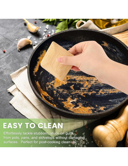 6 Raspadores de Bambú Velarionna para Limpiar Utensilios 7cm