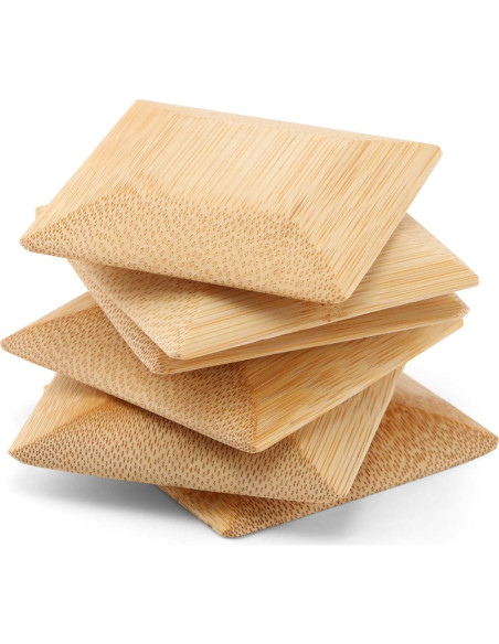 6 Raspadores de Bambú Velarionna para Limpiar Utensilios 7cm