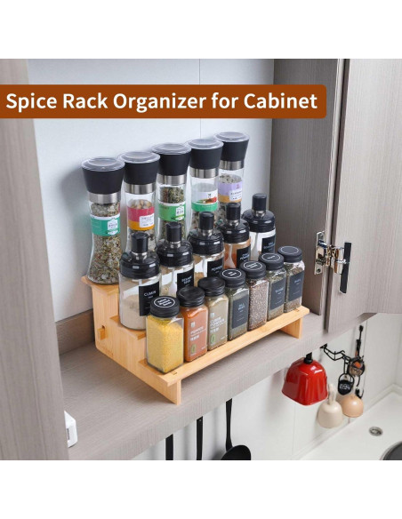 Organizador de Especias de 3 Niveles JinDoWin - Bambú Natural