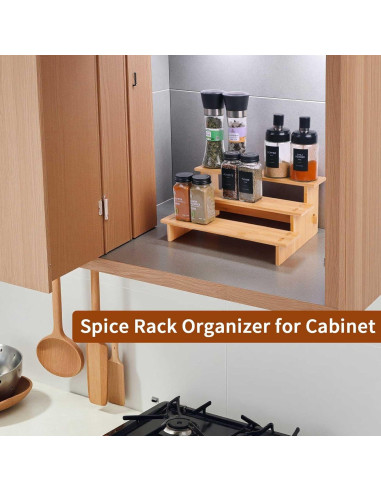 Organizador de Especias de 3 Niveles JinDoWin - Bambú Natural