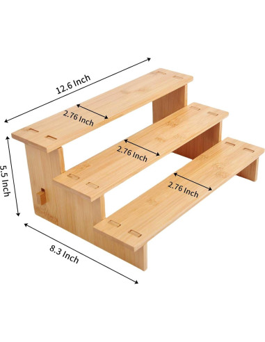 Organizador de Especias de 3 Niveles JinDoWin - Bambú Natural