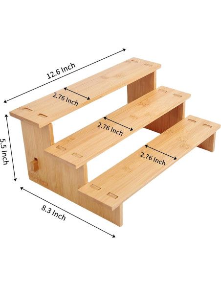 Organizador de Especias de 3 Niveles JinDoWin - Bambú Natural