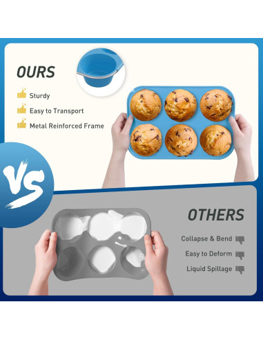 Molde para Muffins Jumbo Socisen 6 Tazas Silicona Azul