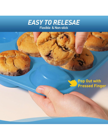 Molde para Muffins Jumbo Socisen 6 Tazas Silicona Azul